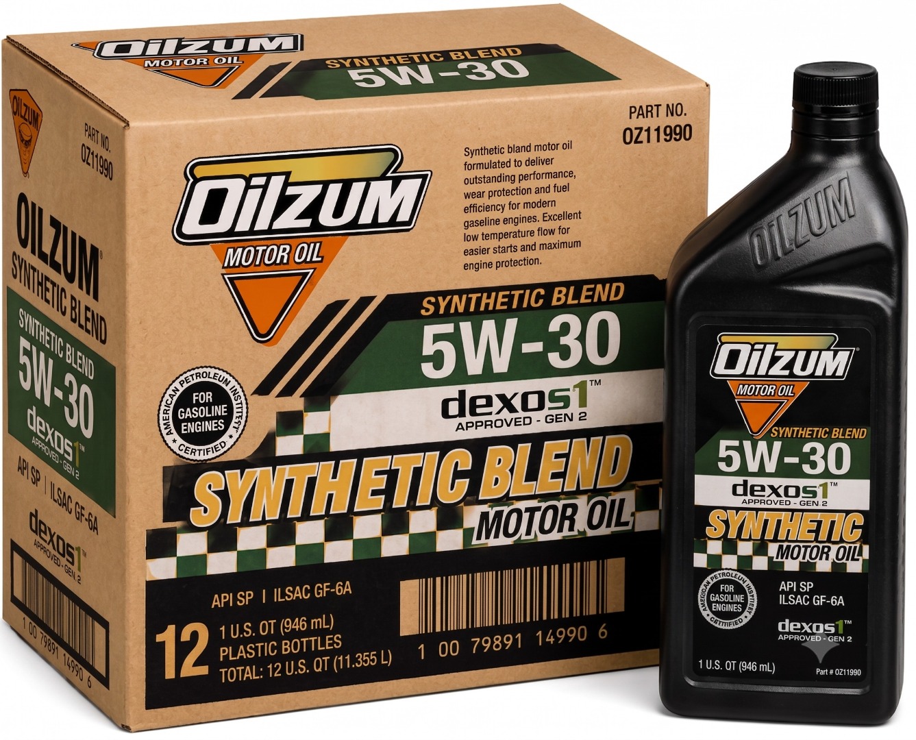 OILZUM SYN-BLEND 5W30 12*1QT CASE